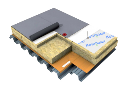 КОНТРОЛИТ в кровельном пироге из ПВХ мембраны и плит минваты
